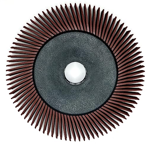 Image of Radial Bristle Brush, 6 in x 1 /2 in x 1 in 36 Grit (Brown) with Adapter (Pack of 1)