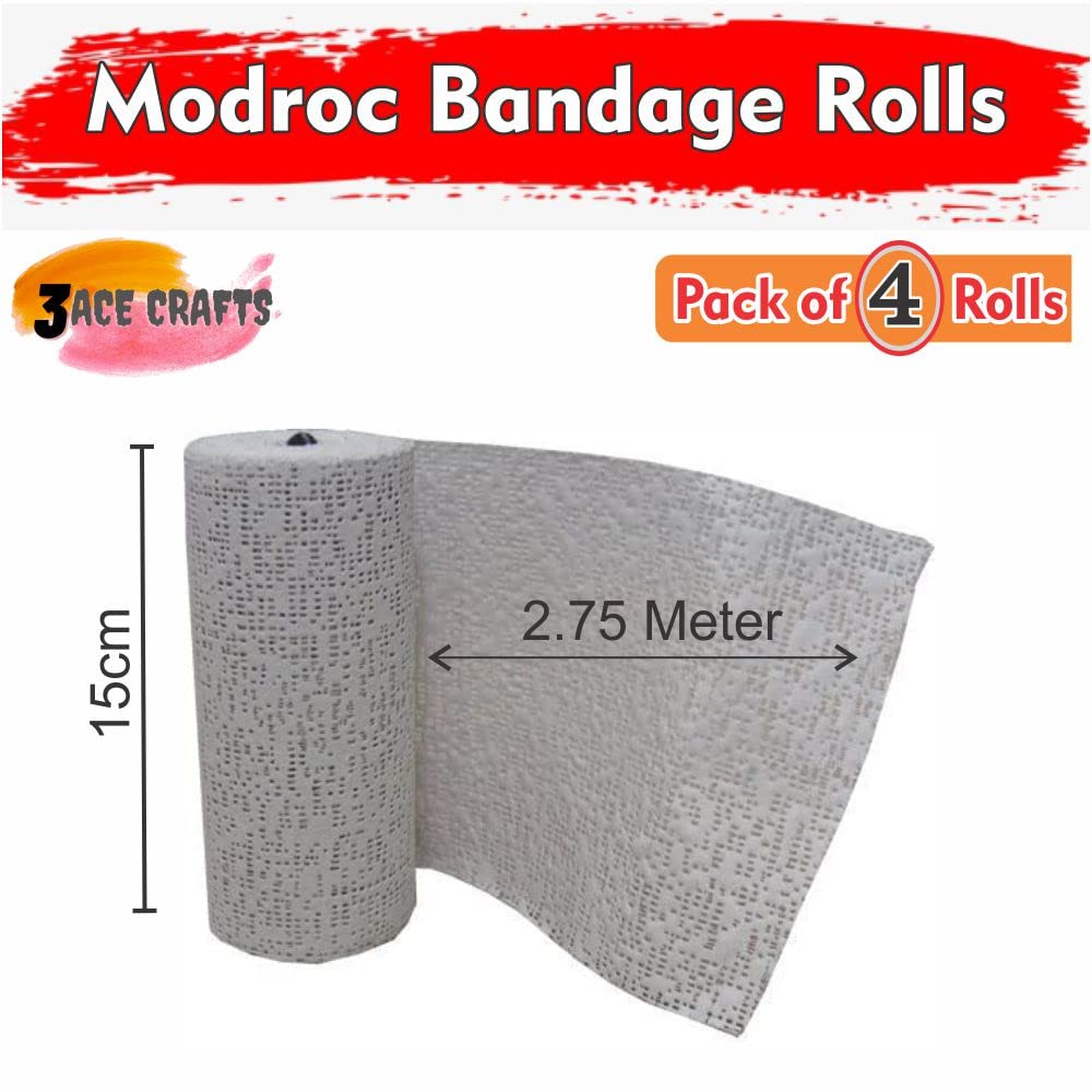 World Modroc Paper Mache 3 Rolls X 15cm X 2.7 Metres MODROC PLASTER PARIS SCULPT ...