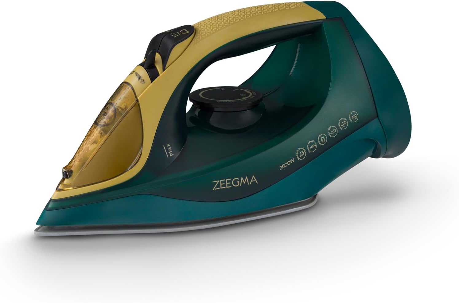 ZEEGMA IRONEE Ferro da stiro senza fili e con fili, Con rivestimento in ceramica 2600W, Stiratura orizzontale e verticale Serbatoio 320ml autopulente Antigoccia e anticalcare Stiratura (IRONEE, verde) IRONEE Green - Immagine 2