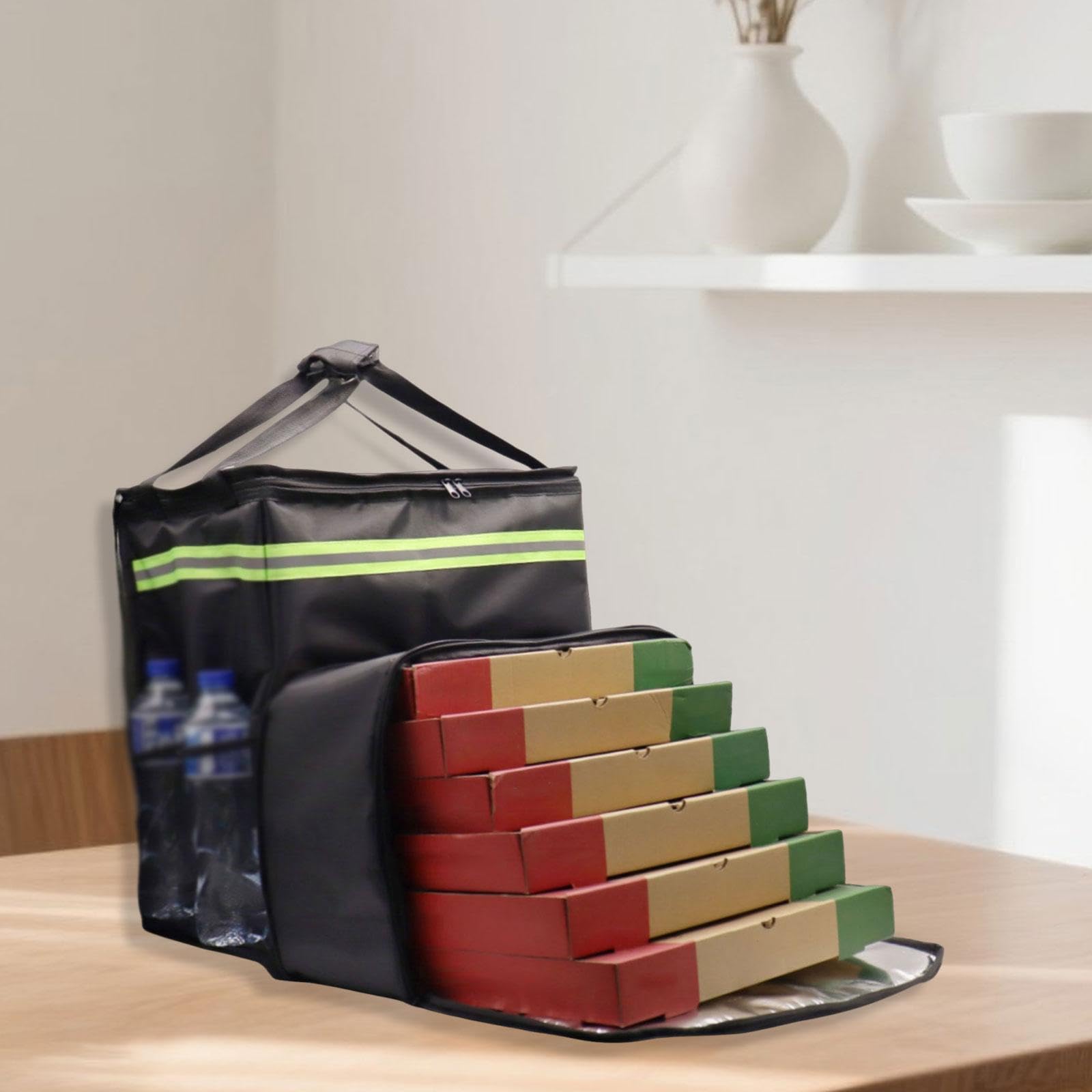 à Dos Isotherme Portable Noir pour La Livraison de Repas, Idéal pour