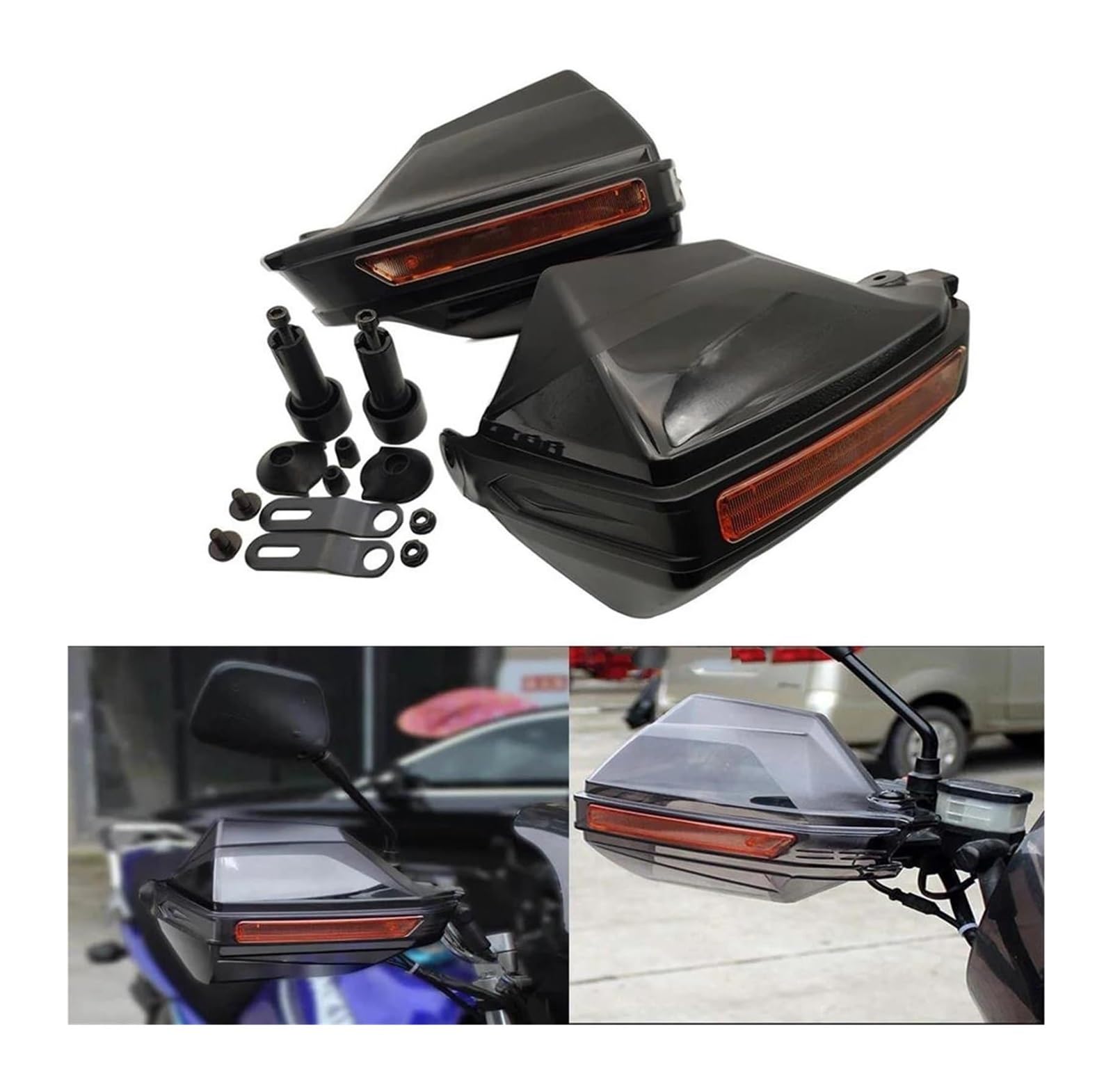 Protège-mains Moto Pour Yamaha FJR1300, XJR1300, XJR400 - Coupe-vent, Protection Guidon, Noir - 14