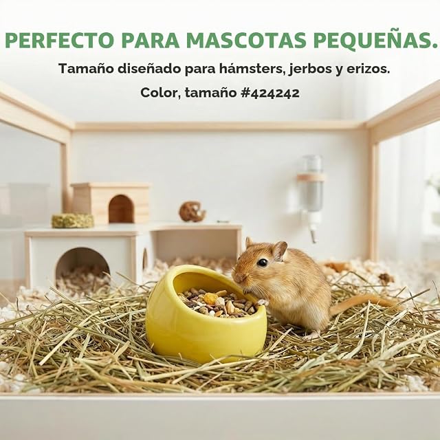 Foto 6 de 8 de EAAGHK 4PCS Comedero para Hámster, Cuenco de Cerámica para Hámster, Cuencos de Comida para Hámster