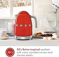 Vista 5 de SMEG 7-Cup Variable Temperature Electric Kettle - Retro Style Aesthetic with Advanced Technology - Stainless Steel, 1400W, 120V, 360° Swivel Base