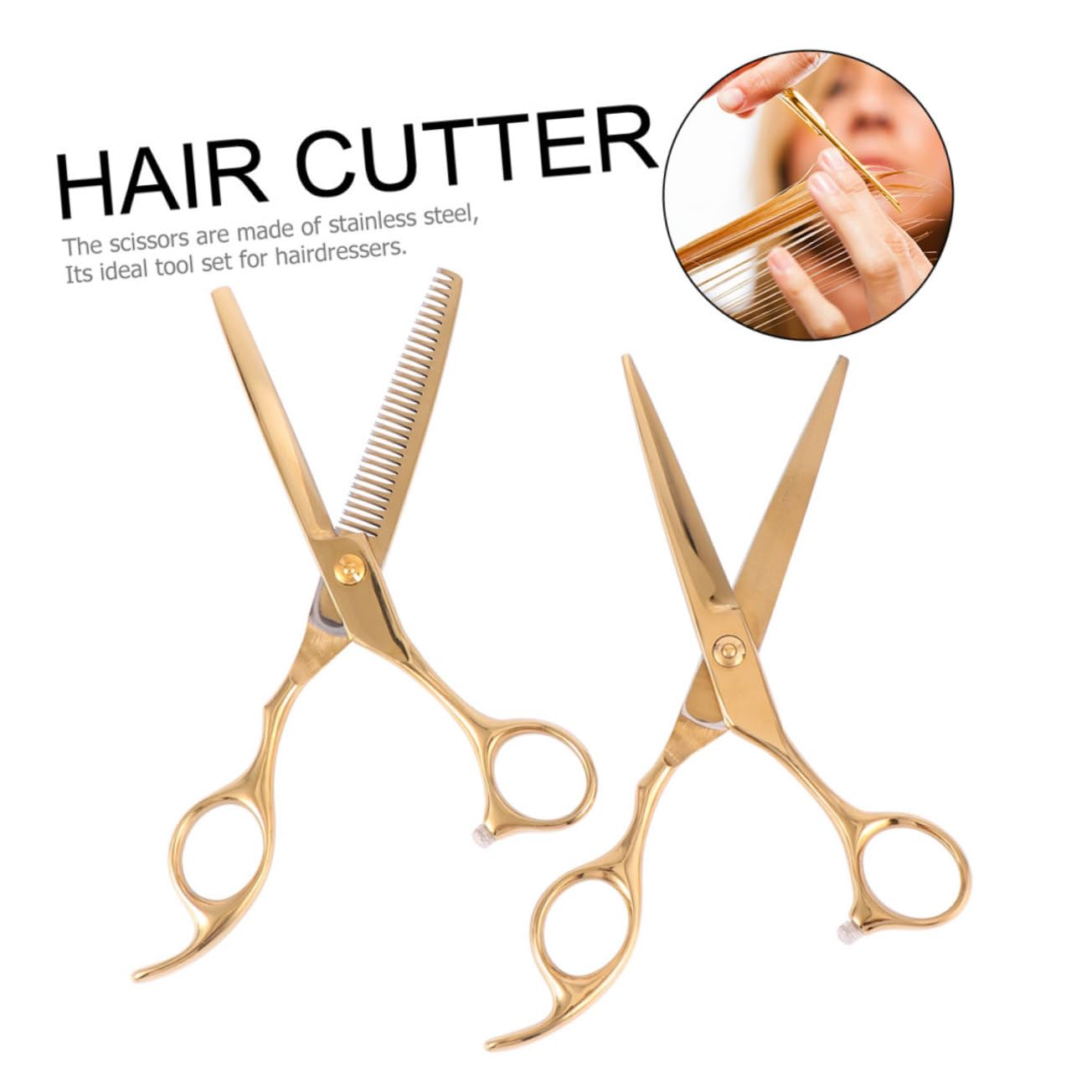 Juego de Tijeras Antióxido para Cortar el Pelo de Acero Inoxidable 6 Pulgadas 2 Piezas para Uso en Barbería y Hogar