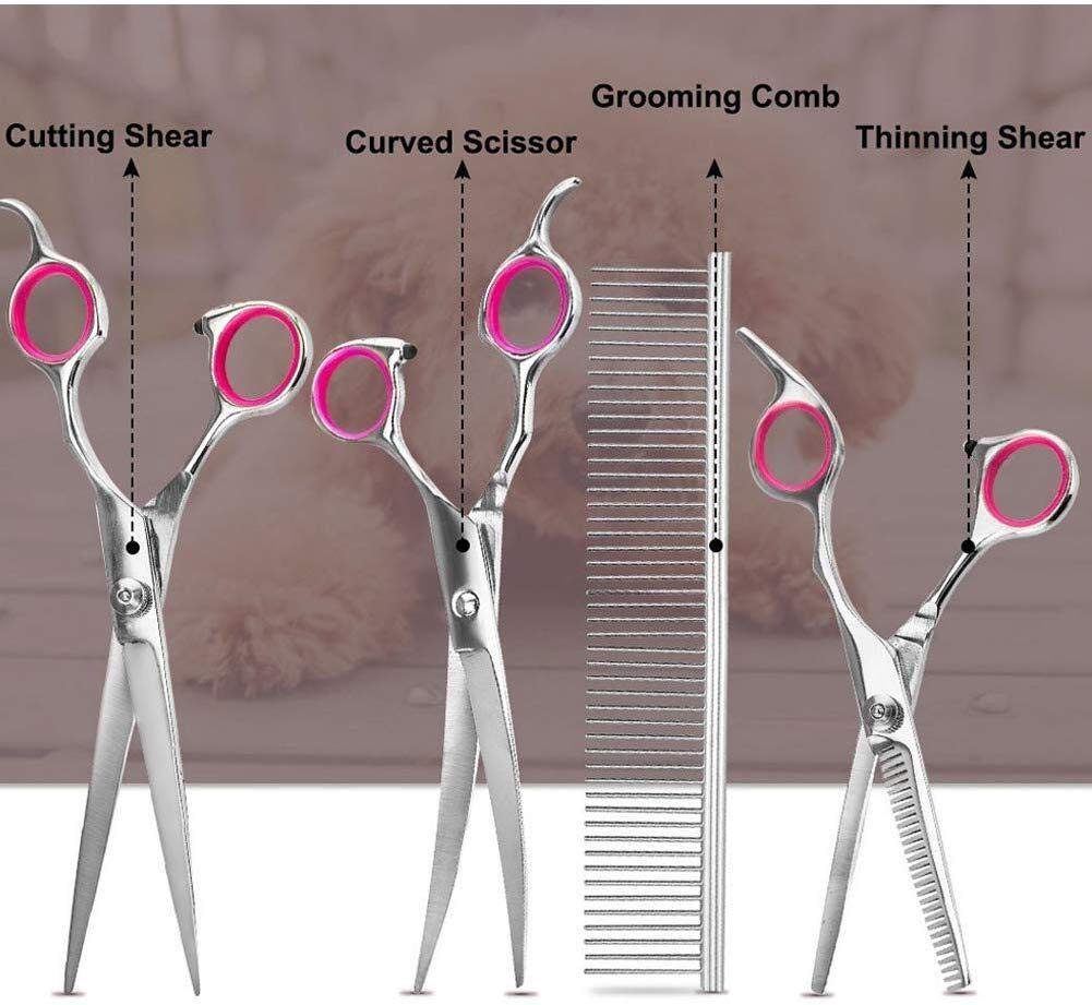 Ciseaux de toilettage pour Chien Ciseaux de toilettage pour Animaux de Compagnie Ensemble de Ciseaux de toilettage pour Animaux de Compagnie de 7 Pouces Professionnel, Coupe-ongle