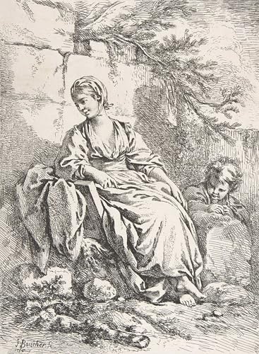Pintura murales lienzo decorativo vintage François Boucher 60x90cm para cuadros de dormitorio