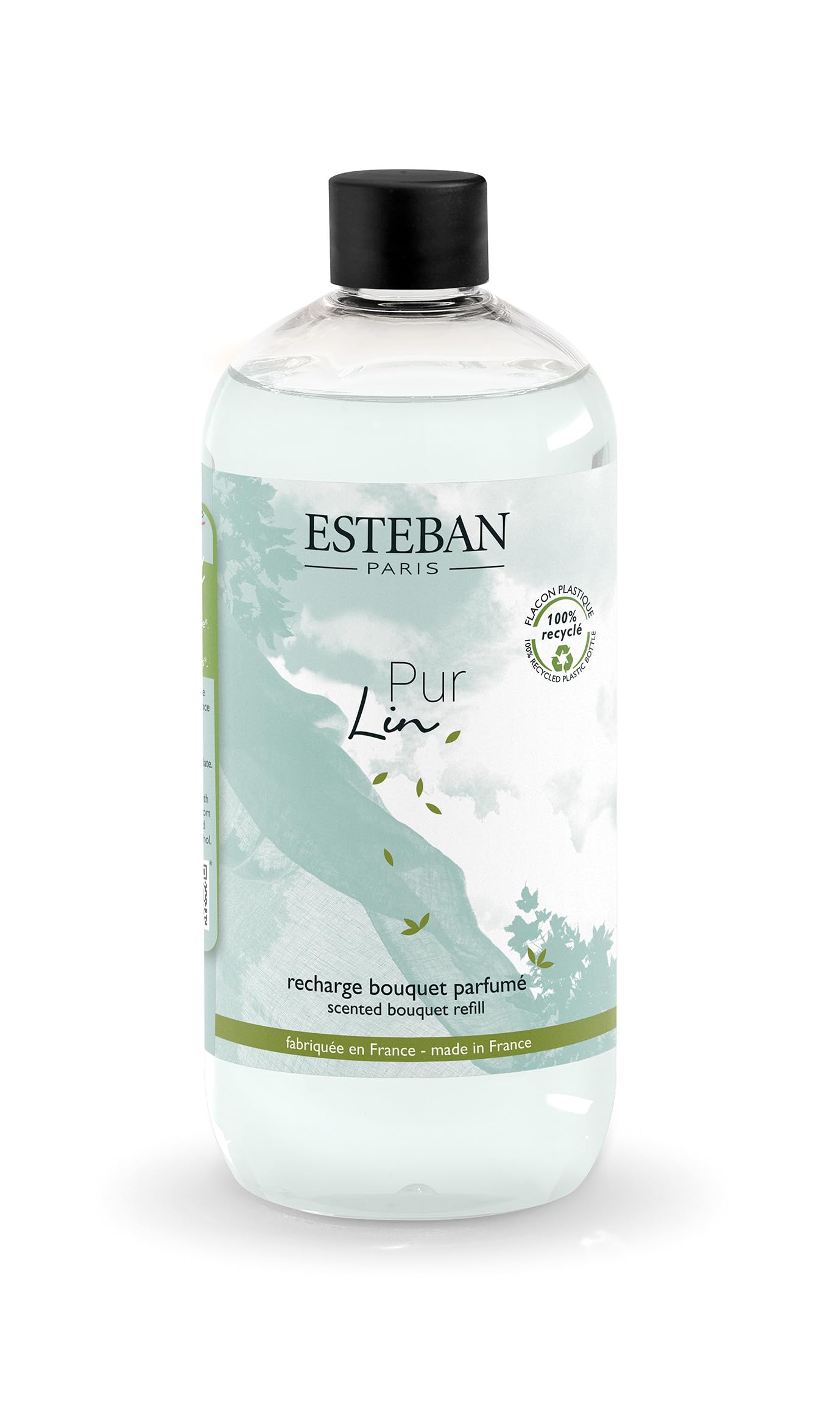 Esteban - Raumduft Nachfüller 500 ml - Raumduft Nachfüllflasche - Duftstäbchen Nachfüller für Duftbouquet, 2-6 Monate, Pflanzlicher Alkohol, Recycelte Flasche - Fresh Linen