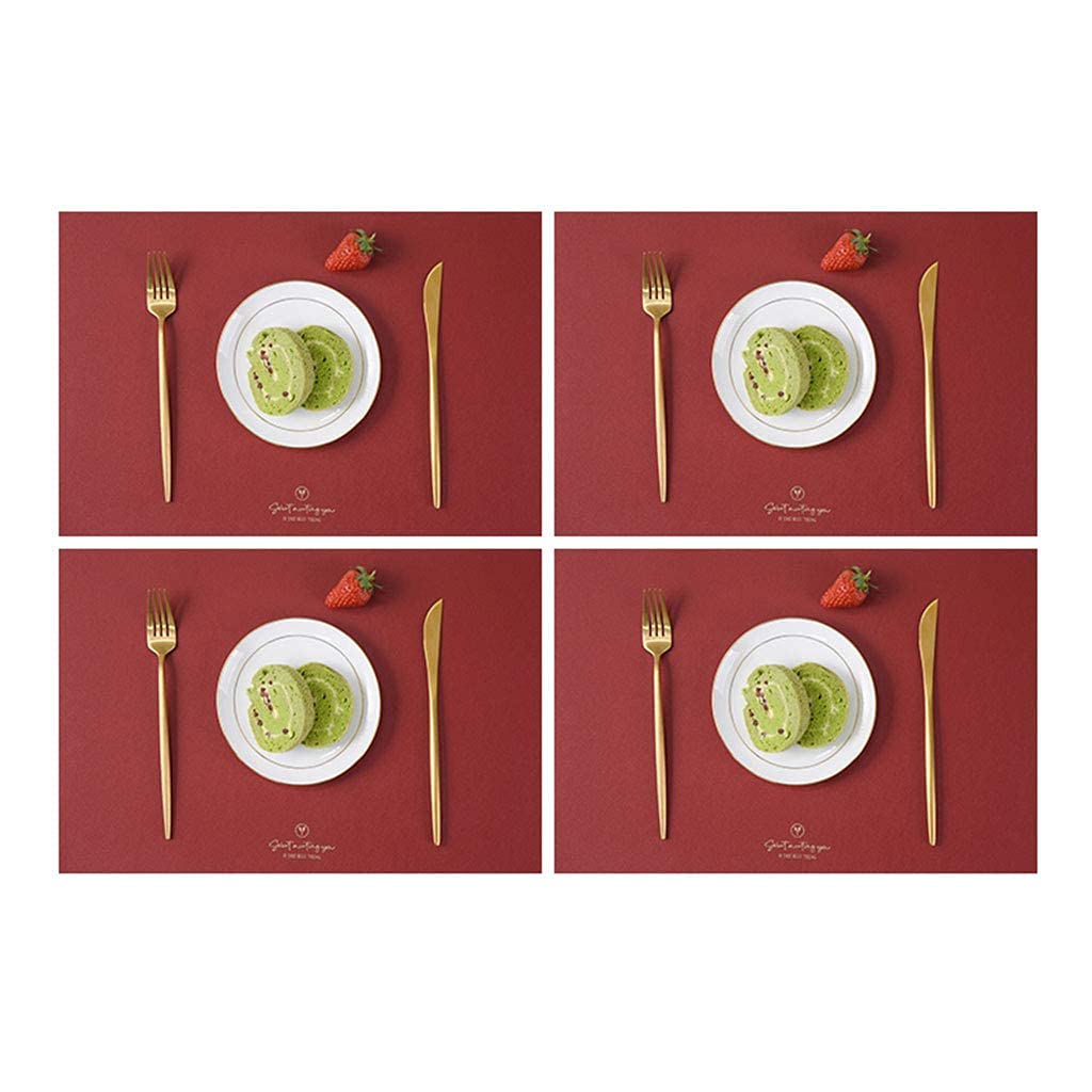 Set de table antidérapant rouge et résistant chaleur pour salle à manger lavable lot de 4