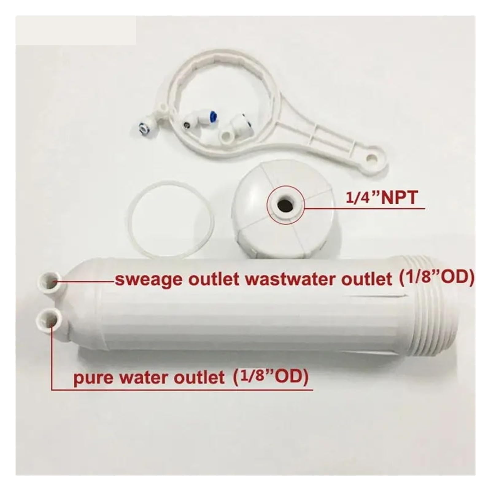 Filtro a membrana RO Alloggiamento for membrana RO 3012 for osmosi inversa 3012-400 Gpd/3012-600gpd con tutti i raccordi Alloggiamento for membrana ad osmosi inversa Rimozione efficace dei sedimenti
