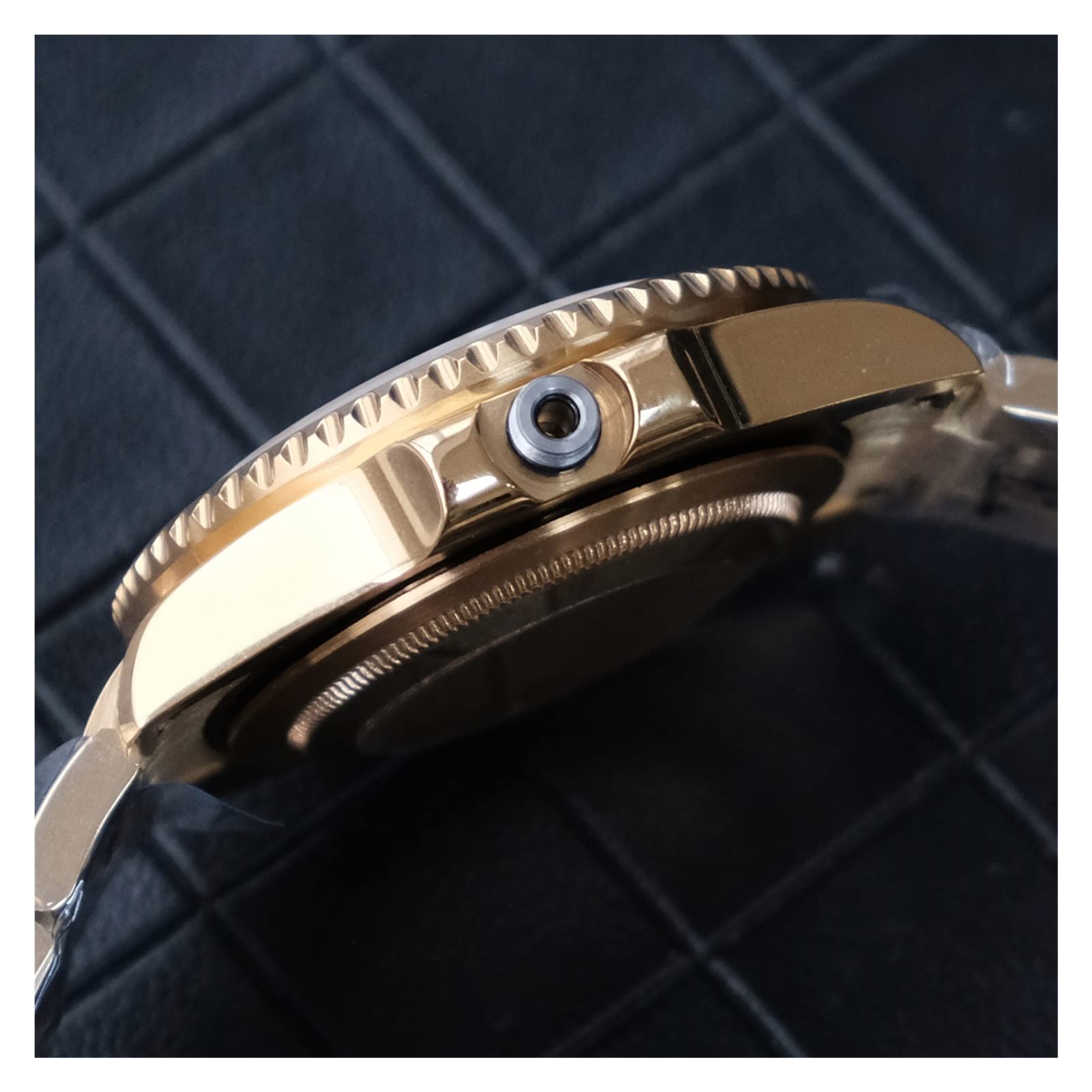 Cassa Orologio 36-40mm Con Lunetta In Ceramica E Vetro Zaffiro, Compatibile Con Movimenti NH35, NH36, 2824 - Nero