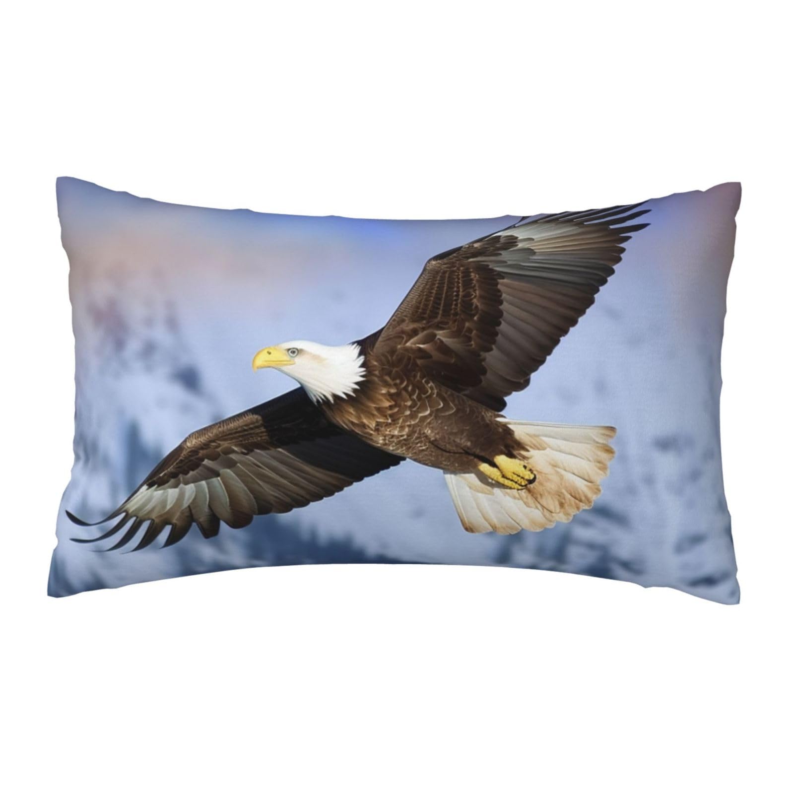 FodPand Luxury Velvet Pillow Cases 12 x 20 inch Super Soft Decorative Throw Pillow Covers - Bald Eagle Flying Pillowcases Modern Lumbar Cushion Cases for Couch Sofa Bed Pillow Shams