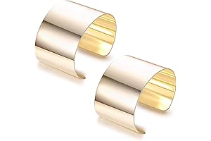 2 Piece Adjustable Gold Cuff Bangle Bracelet for Women