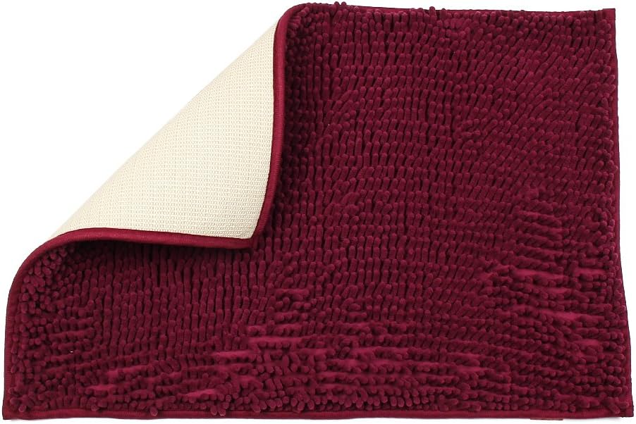 ele ELEOPTION Soft Shag Bath Mat Rug Kitchen Rug Door Way Feet Mat Anti-slip Strip Absorbent Doormat Bathroom Shower Rugs Shaggy Carpet - Image 3