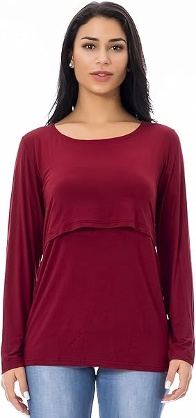 Smallshow Donna Top per Allattamento a Maniche Lunghe 3 Pack - 2