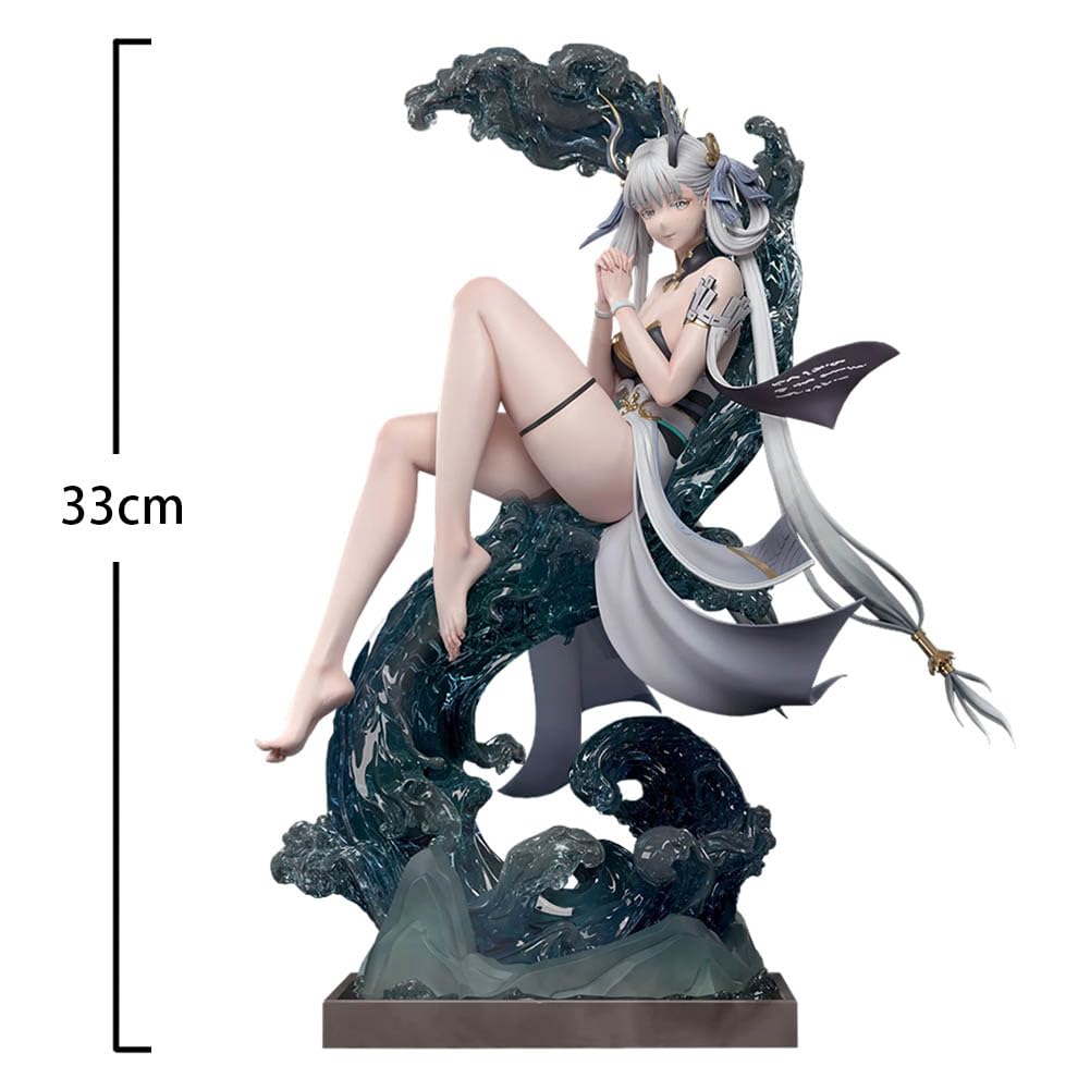 DEXSHUN Jinhsi Figurka z motywem anime Longnv Dragon Lady statuetka z cokołem PCW, duża proporcja, model, przedmiot kolekcjonerski, ornament, prezent, 33 cm