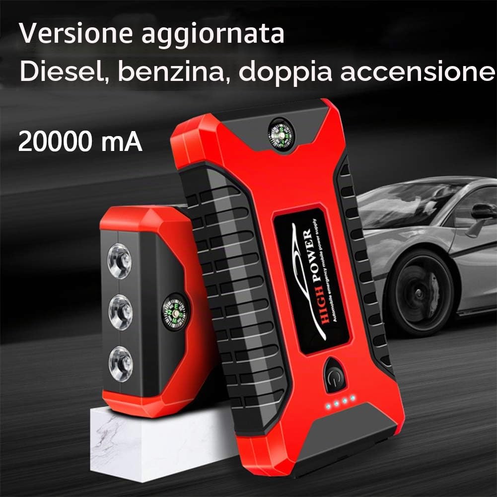 Avviamento Batteria Auto Dispositivo di Avviamento della Batteria Accumulatore di Energia 2000A Booster di Emergenza Auto Buster Caricabatteria da Auto Jump Start