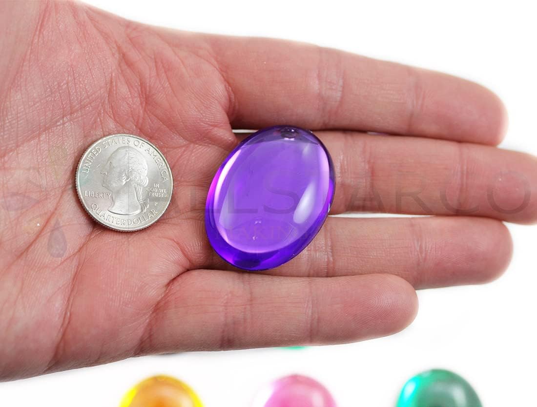 40x30mm Large Flat Back Oval Acrylic Cabochons Rhinestones Plastic Gems Embellishments for Crafts Costumes, Card Invitations - Image 2
