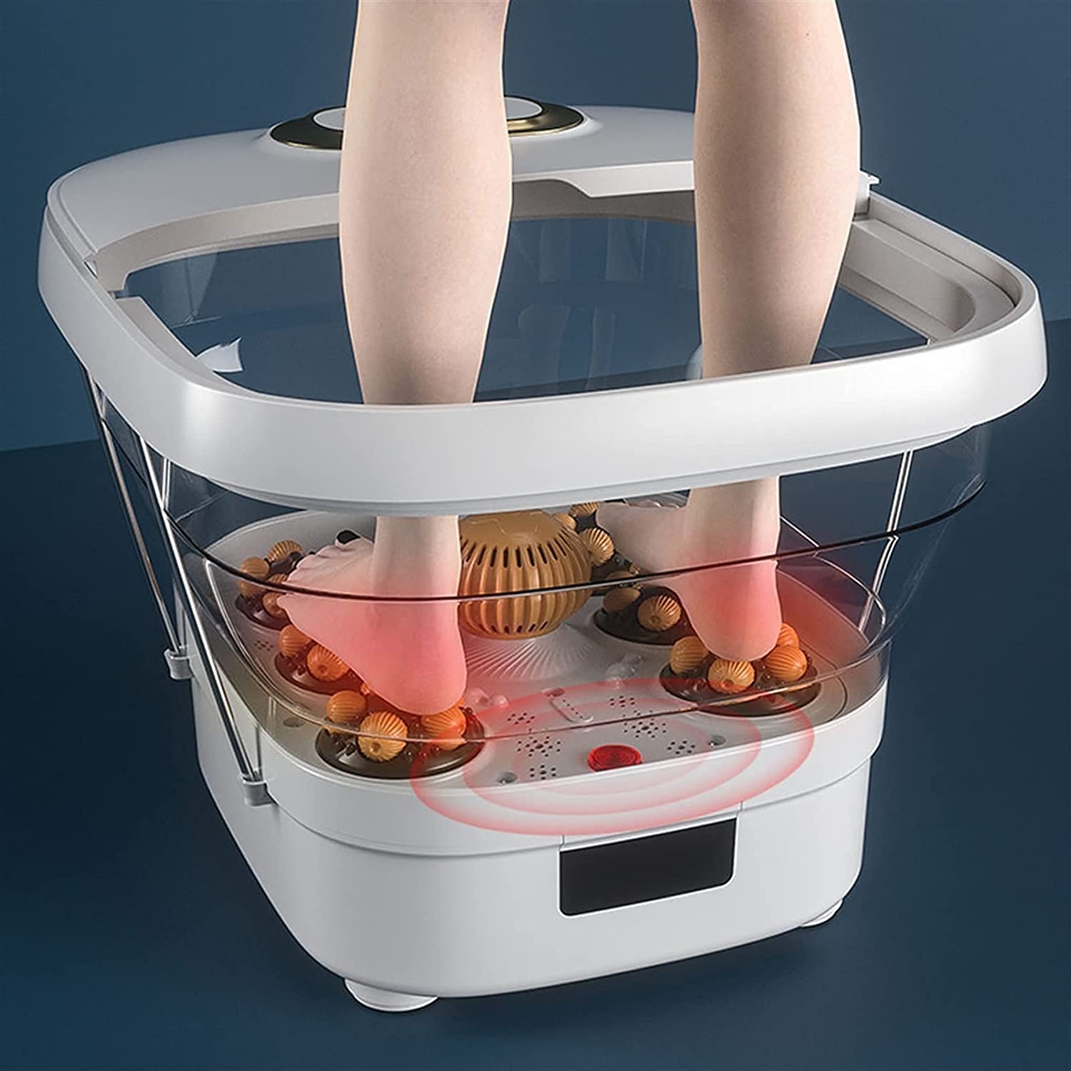 Masajeador de baño para pies, diseño ergonómico, bañera Plegable para pies con Masaje Shiatsu, para aliviar el estrés de los pies, Control de Temperatura