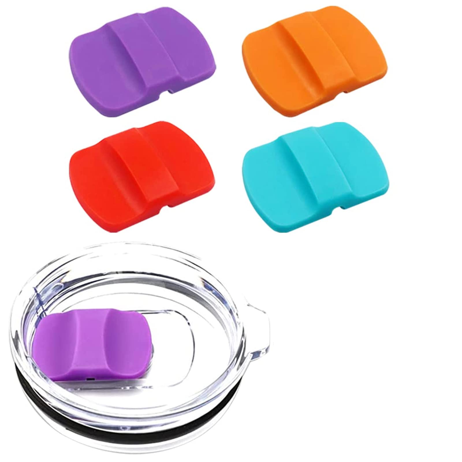 MORJCG4Pcs Magnetic Slider Top Replacement for YETI, Magnet Slide Blocks, Magnetic Sliders for Yeti Rambler Ozark Trail Tumblers Cups Lids, BPA Free Spill Proof, Fits 10oz,14oz, 16oz, 20oz, 26oz, 30oz