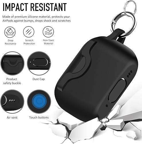 Miniatura 2 de Funda de silicona compatible con Apple Airpods Pro 2 y Pro, divertida funda antipérdida compatible con carga inalámbrica (verde menta)