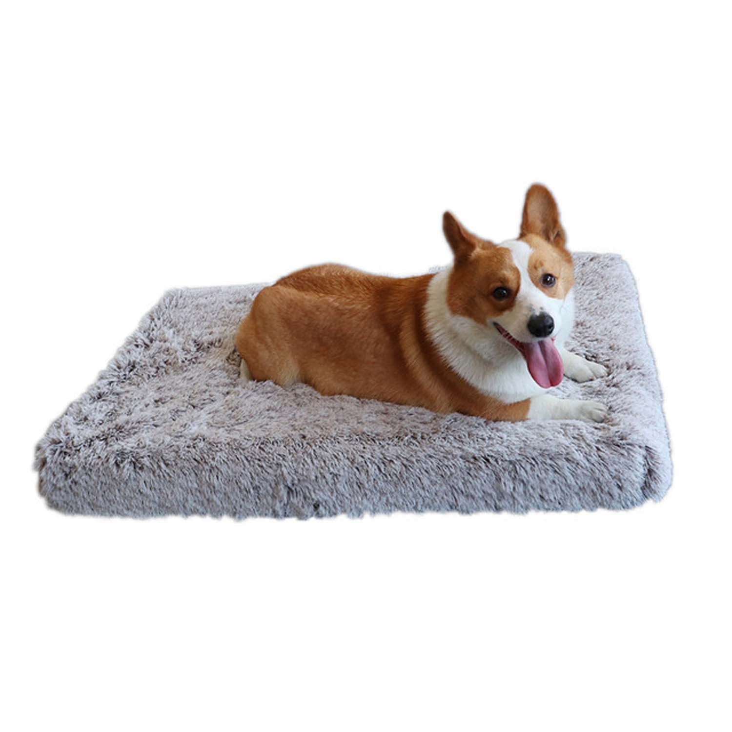 Cama ortopédica para perros, colchón de felpa suave, almohadilla de espuma viscoelástica para perros pequeños, medianos y grandes, alfombrilla extraíble para jaula de perro, lavable, antideslizante,