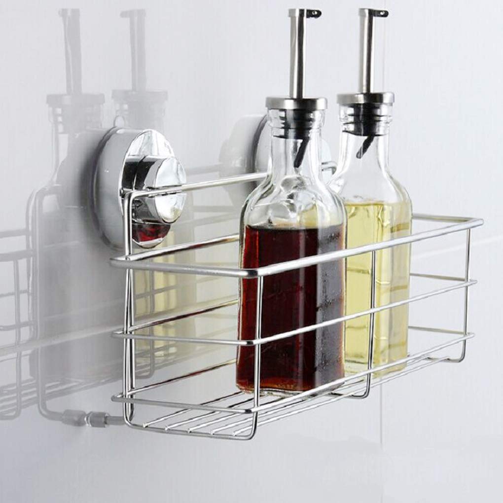 Mensole da Cucina e da Bagno Mensole galleggianti Portaoggetti da Doccia Ventosa in Acciaio Inox Porta Shampoo e Gel Doccia da Bagno Profondo Mensola da Bagno con Montaggio a paret