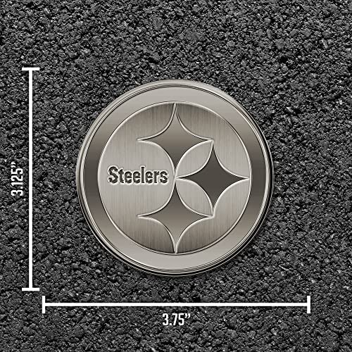 Image of Rico Industries NFL Football Standard Oval Antique Nickel Auto Emblem for Car /Truck /SUV