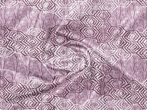Image of 144 TC 100% Cotton Geometric Printed Single Bedsheet with 1 Pillow Cover | Soft and Cozy Print Flat Bed Sheet for Home (145 x 223 CM) (Brown)
