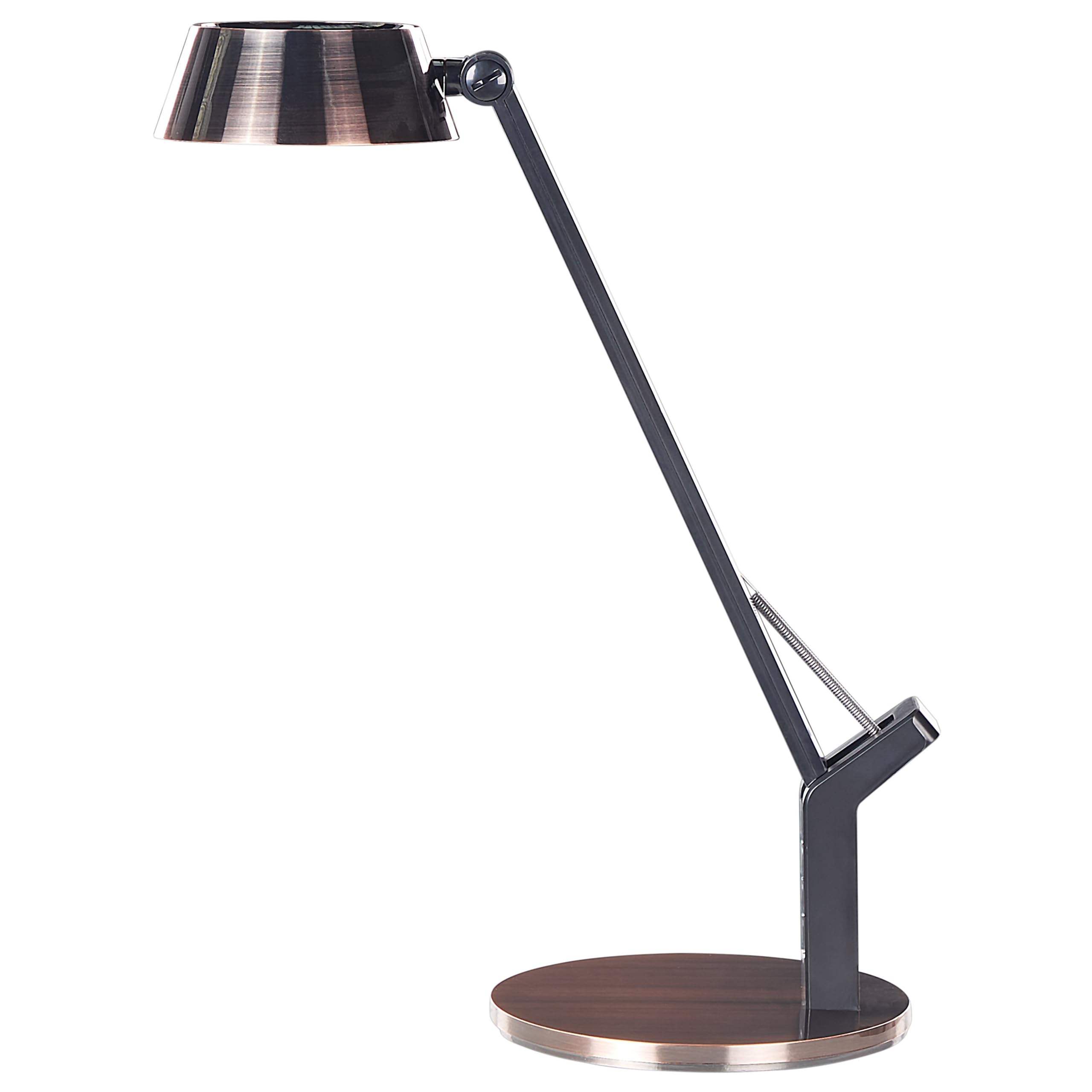 Beliani Lámpara de oficina LED de metal cobrizo 40 cm brazo ajustable usb Chamaeleon