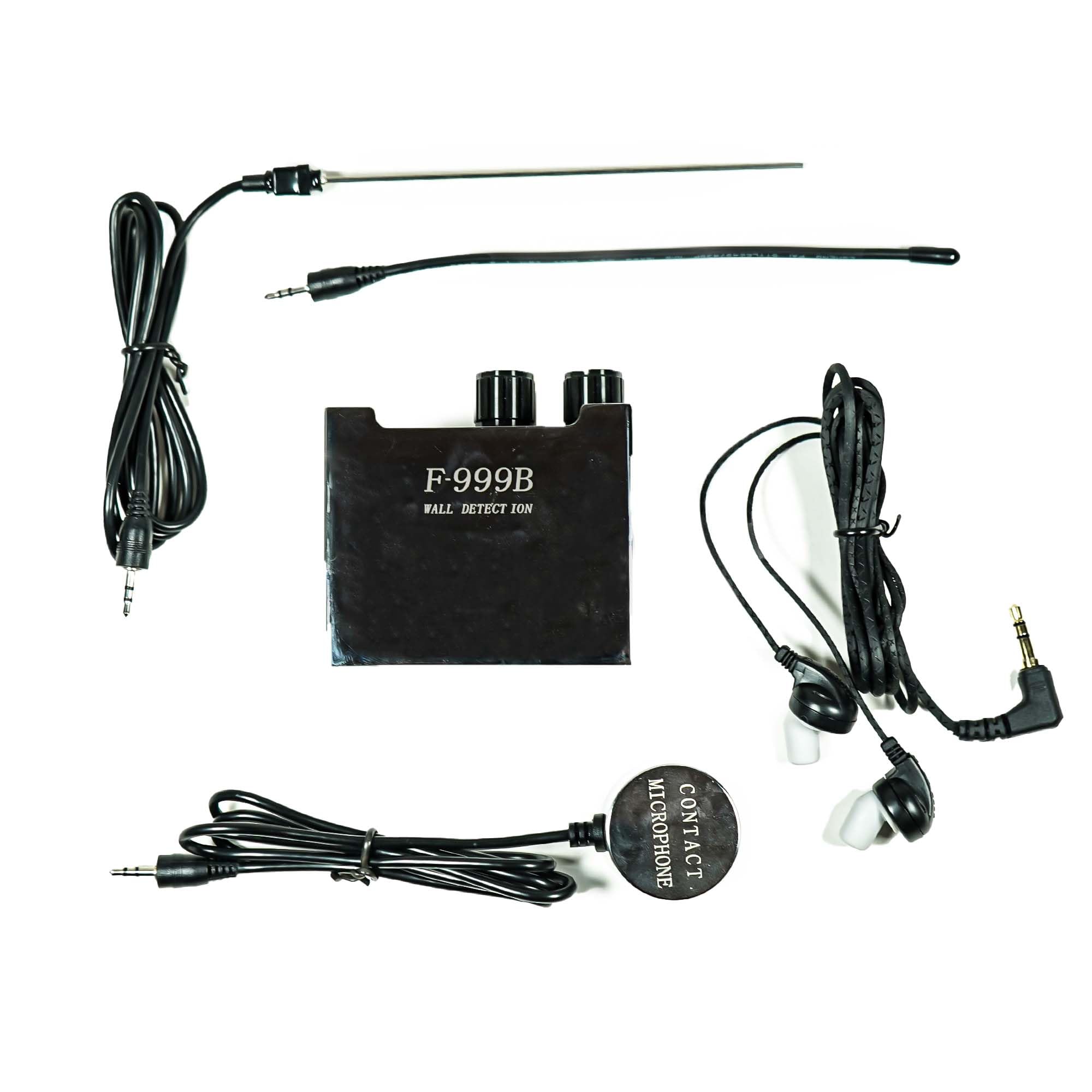 Micrófono de pared serie oro profesional para escucha con sistema de filtros con segundo micrófono de aguja y salida grabación ideal para casa oficina seguridad privacidad (F999B silver)