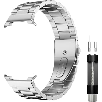 Metal Strap Compatible with Samsung Galaxy Watch 8 40mm/44mm/Classic 46mm Galaxy Watch 8 Strap Gapless Business Stainless Steel Band for Men and Women