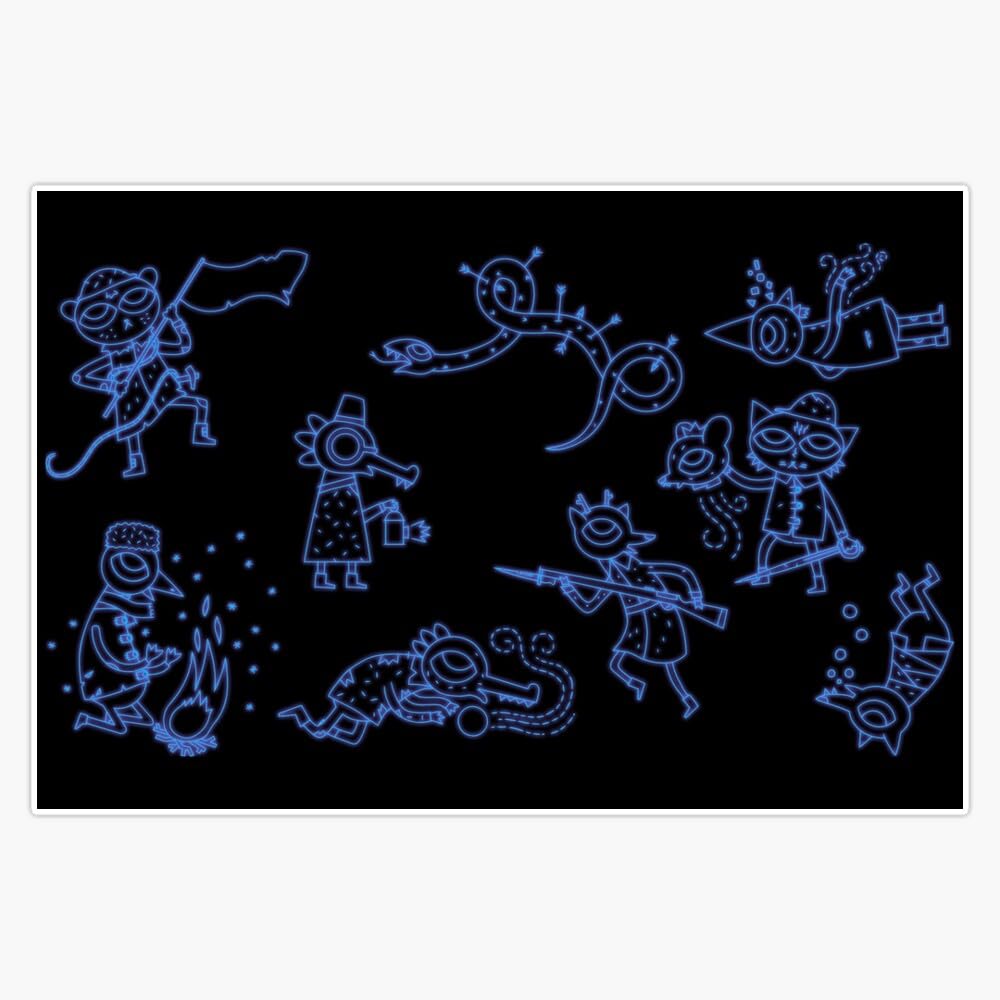 Night in The Woods Constellations Bumper Sticker Window Water Bottle Decal 5""