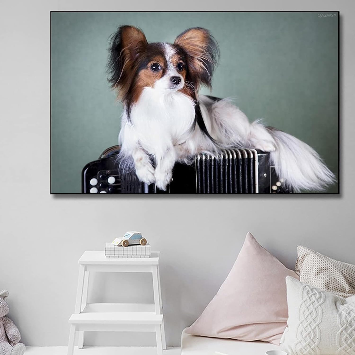 DIY Diamond Painting Kits for Adults, Papillon Dog 5D Full Round Drill Diamond Painting Kit Embroidery Arts Home Decor