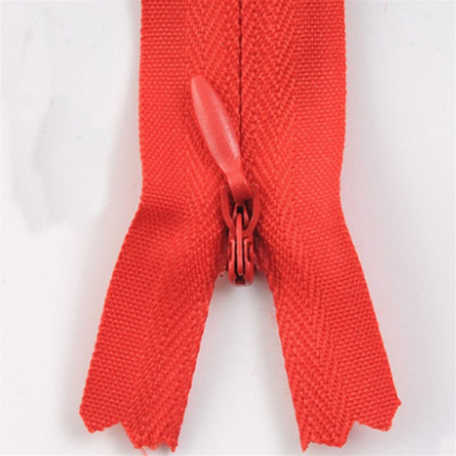 CFFQDQUANB Zipper for Bags, Zipper 10pcs/Bag 28cm-60cm NO.3 Long Invisible Zippers,for Sewing Clothes Accessory,(Red)