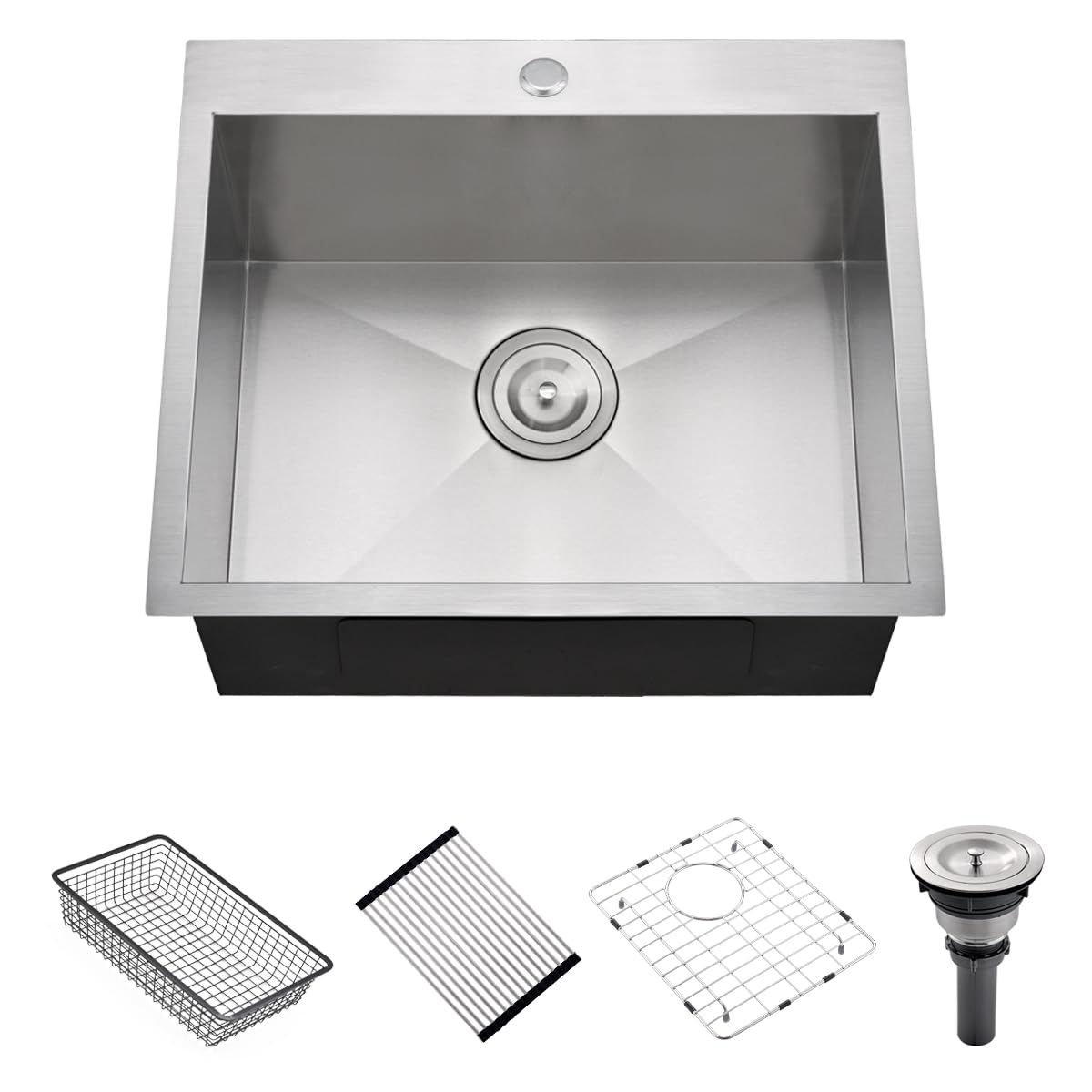 21 Stainless Steel Drop In Kitchen Bar Sink, Luckyhorse 21” x 18