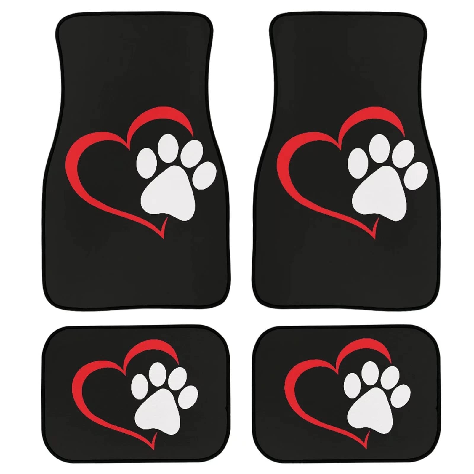 Chaqlin Set di 4 tappetini per auto con stampa Boston Terrier, 2 pezzi di coprisedili anteriori universali per auto, set da 6 pezzi di accessori completi per auto