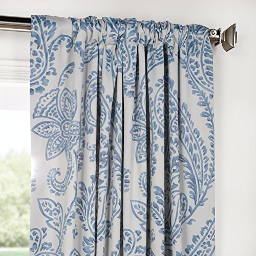 Image of HPD Half Price Drapes Printed Room Darkening Curtains for Bedroom, Living Room 50 X 63 (1 Panel), BOCH-KC16072-63, Tea Time China Blue