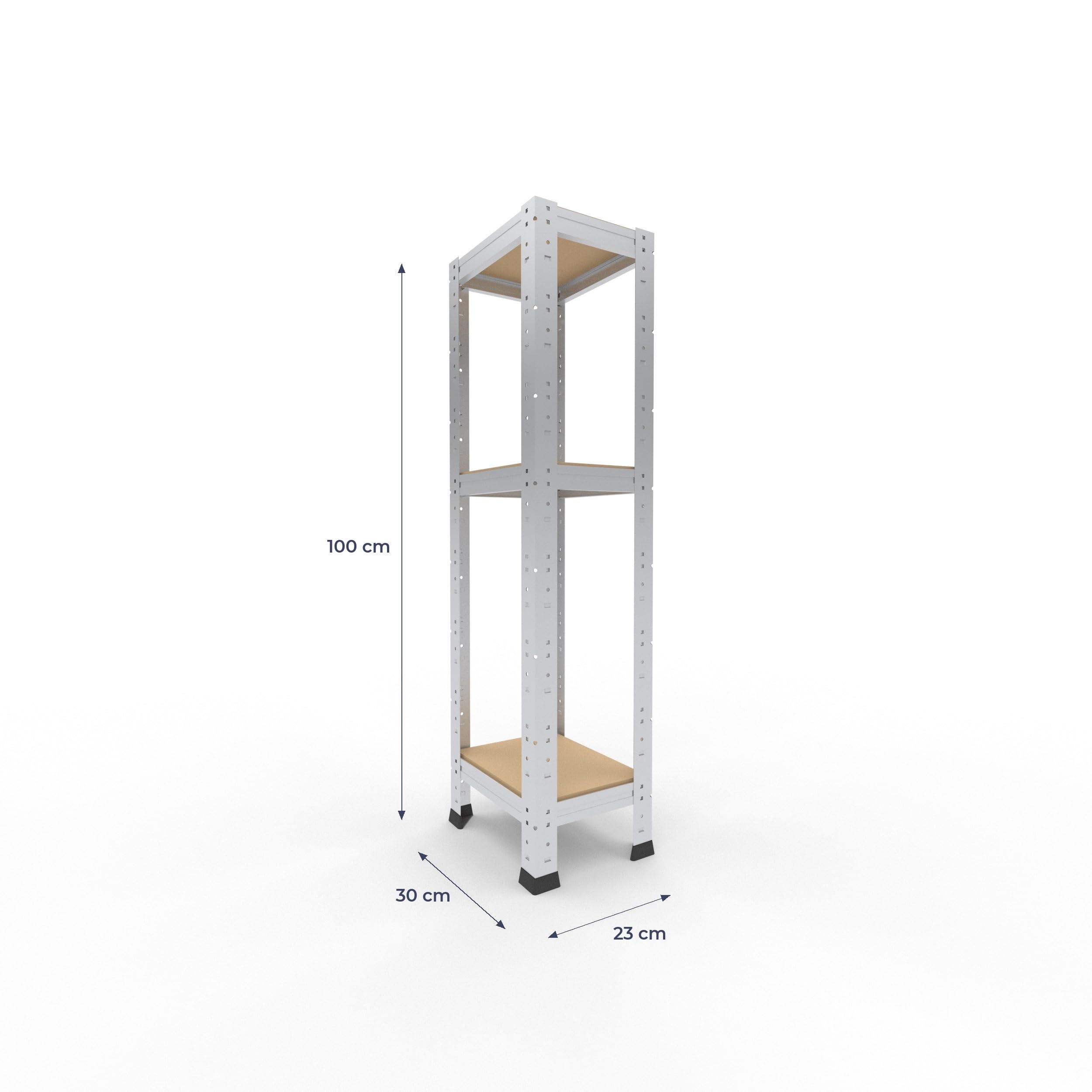 shelfplaza Home 100x23x30cm regał metalowy ocynkowany: 3x175kg