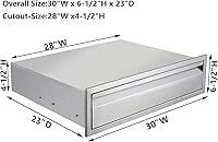 Vista 3 de Cajón de cocina al aire libre de 30 pulgadas de ancho, cajón individual para barbacoa de acero inoxidable con divisor de montaje empotrado para isla