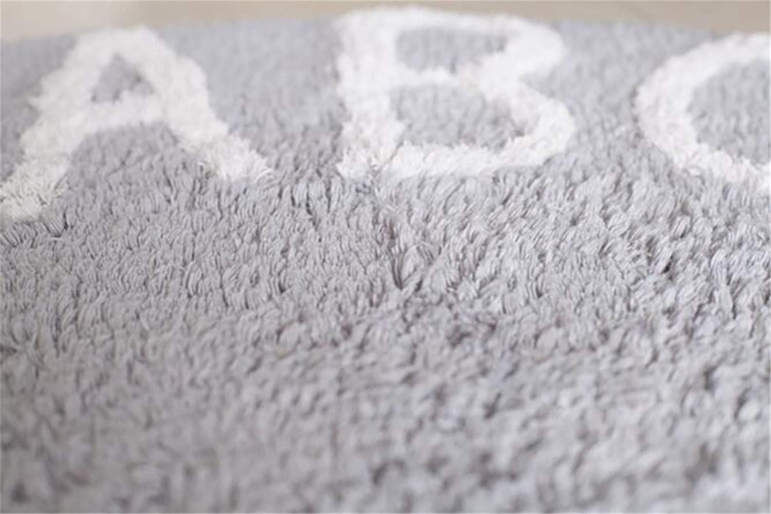 ABC Nursery Rugs Round Kids Rug Circle Alphabet Rug Kids Play Mat for Infants Boys Girls Soft Cotton Carpet Educational Area Rug 47inch (Gray)