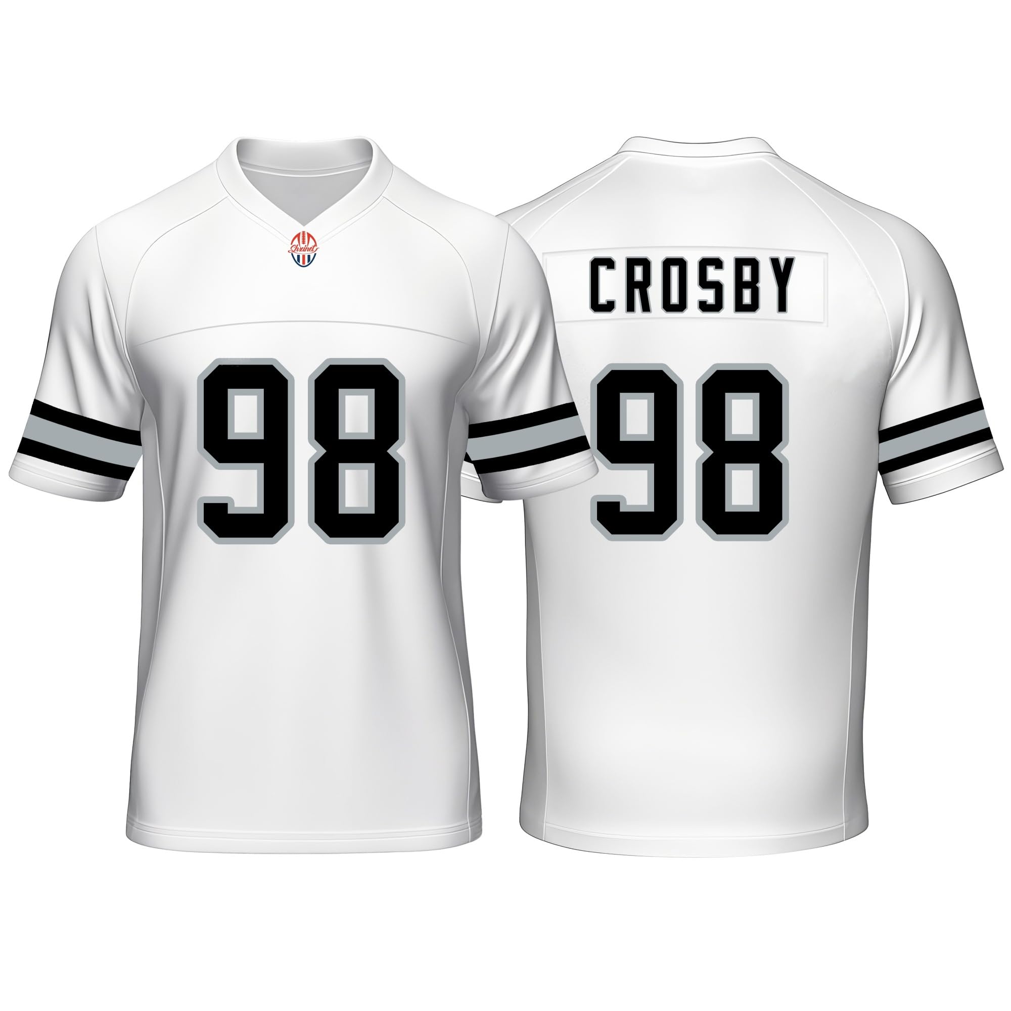 Custom Mens/Youth Football Maxx Stitched T-Shirt for Sports Fan Crosby White No Brand/Logos