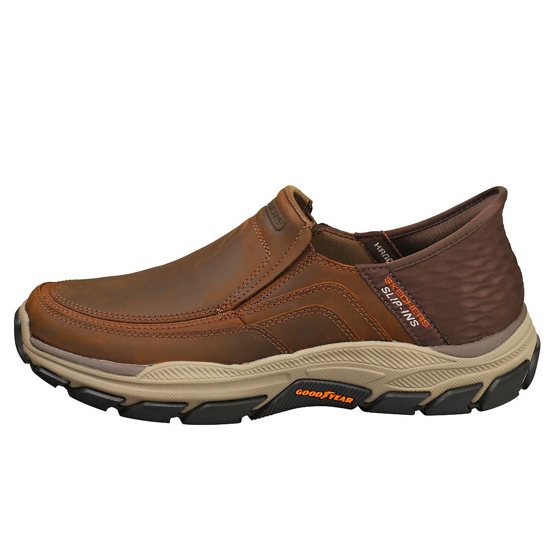 Skechers Slip-ins Respected - Zapatos sin Cordones para Hombre, Color marrón Oscuro