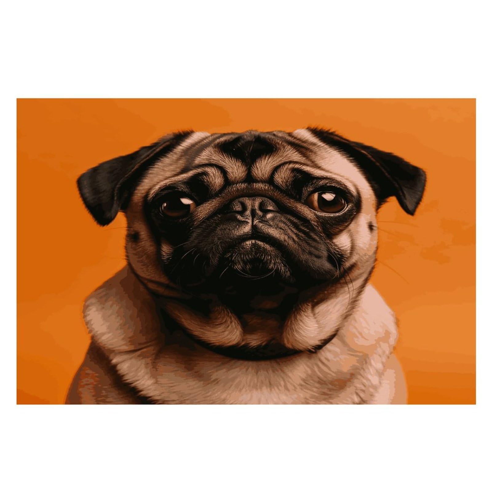 A Pug Placemats Wipeable Heat Resistant Table Mats Washable Flax Place Mats Elegant Cloth Non-Slip Placemat for Kitchen Dinning Party Table Decor 12 * 18 in