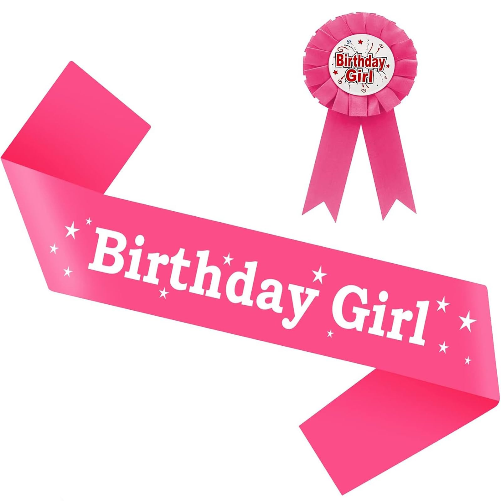 XINCHENG Birthday Girl Sash and Badge, Happy Birthday Sash Women, Satin Birthday Sash for Birthday Girl Woman Party Decorations, One Size