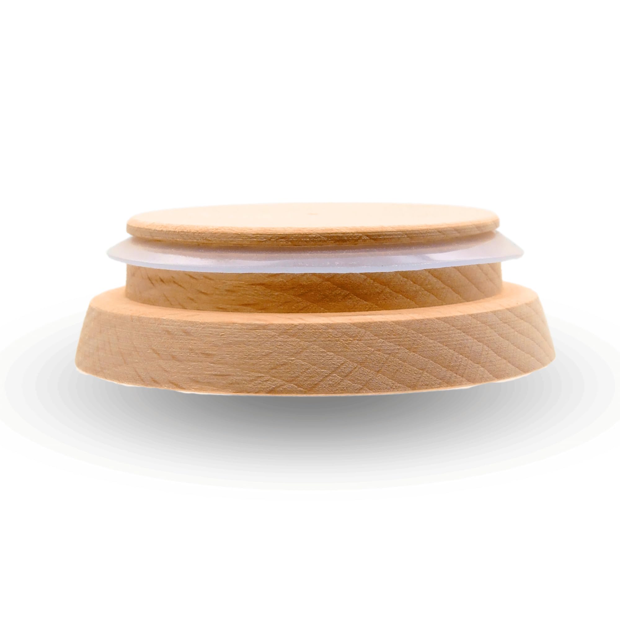 Coperchio in Legno con Guarnizione - Faggio, Coperchio in Legno per Barattolo, Coperchio in Legno per Tazza, Coperchio rotondo in legno (75/58mm x 5)