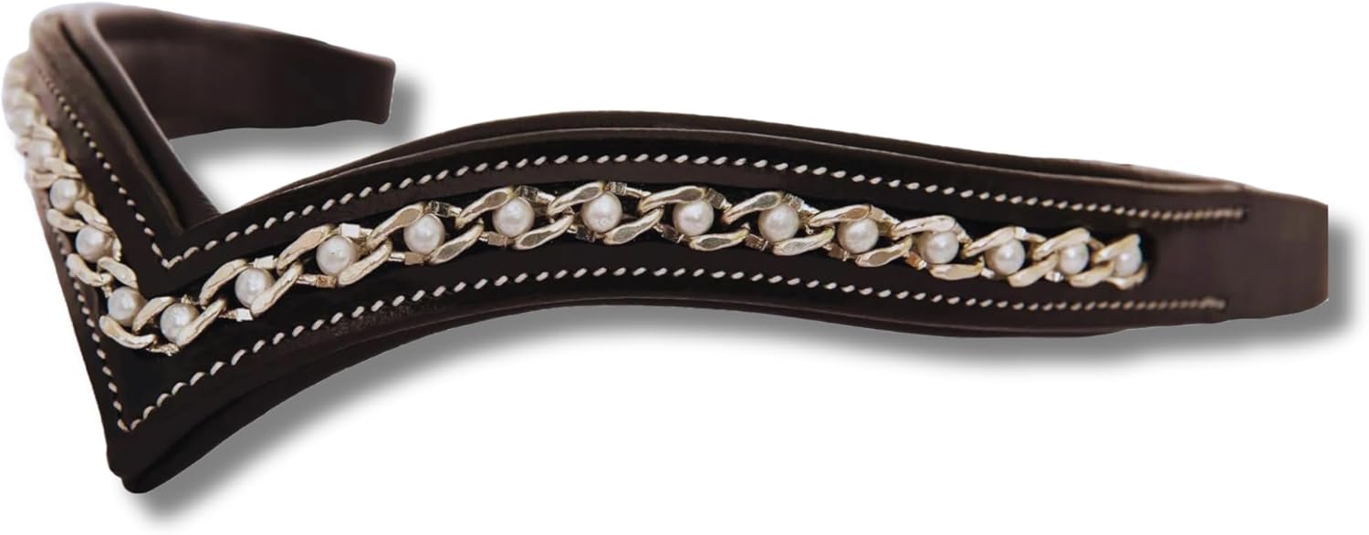 Alice International Leather English Bridle with Soft Padded Browband - Sparkly Crystal Bling for Dressage and Horse Riding Full M 23