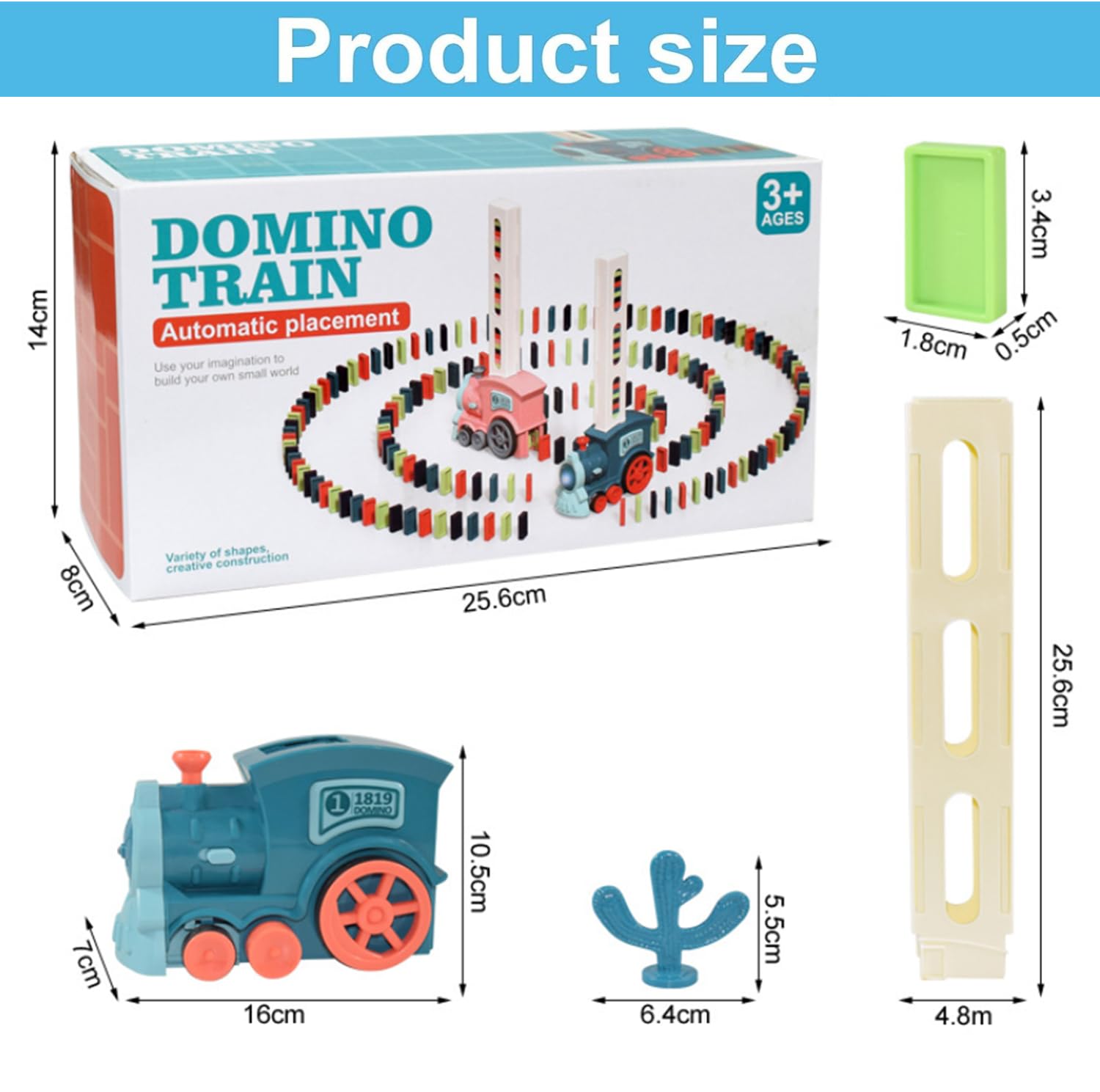 Tren De Dominó Eléctrico Con 160 Bloques – Luces Y Sonidos – Colocación Automática – Juguete Educativo Para Niños +3 Años – Color Azul