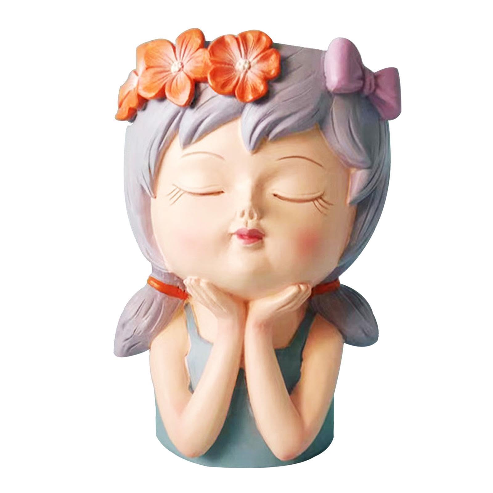 Zambuph Girls Bust Vases Elegant Portrait Planter Flowerpot Beautiful Statue Adds Unique Flair To Home Decor Bust Vase Planters Portrait Planter Flower Pot Bar, Style H
