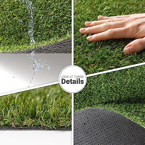 Paco Home Kunstrasen für Garten Balkon Terrasse Rasenteppich Indoor Outdoor Teppich Natürlich Weich Natur Optik Waschbar, Model:18mm, Größe:100x200cm