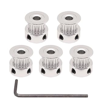 WINSINN GT2 Timing Belt Pulley 20 Teeth, 5mm Bore, for 6mm Width Belt - Ideal for 3D Printers, CNC Machines, Robotics 5-Pack